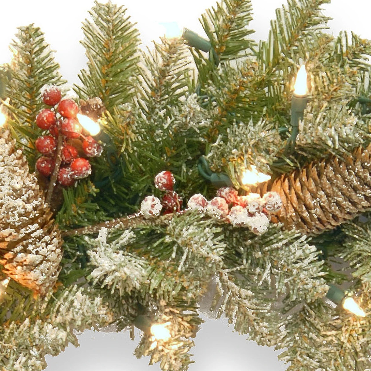 Pre-Lit Dunhill Fir Artificial Christmas Wreath With Red Berries – 24-Inch Clear Lights 5 Pre-Lit Dunhill Fir Artificial Christmas Wreath With Red Berries – 24-Inch Clear Lights - Image 3
