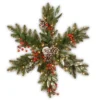 32" Frosted Pine Berry Eucalyptus Snowflake Battery Operated LED Lights Wreath -Noel Twinkle Shop dnat fpb 300 32sb 1 1 74982.1667574590