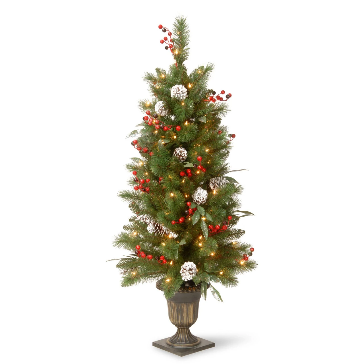 4’ Pre-Lit Frosted Pine Artificial Christmas Tree - Clear Lights 3 4’ Pre-Lit Frosted Pine Artificial Christmas Tree - Clear Lights
