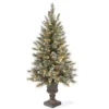 4' Pre-lit Potted Glittery Bristle Christmas Tree – Clear Lights -Noel Twinkle Shop dnat gb3 306 40 1 48572.1667662714