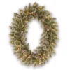 30” Pre-Lit Glittery Pine Christmas Wreath - LED Lights