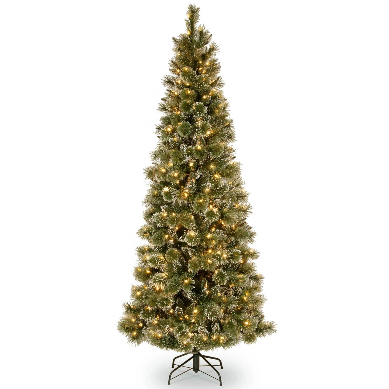 6.5’ Pre-Lit Glittery Bristle Artificial Christmas Tree – Warm White LED Lights 3 6.5’ Pre-Lit Glittery Bristle Artificial Christmas Tree – Warm White LED Lights