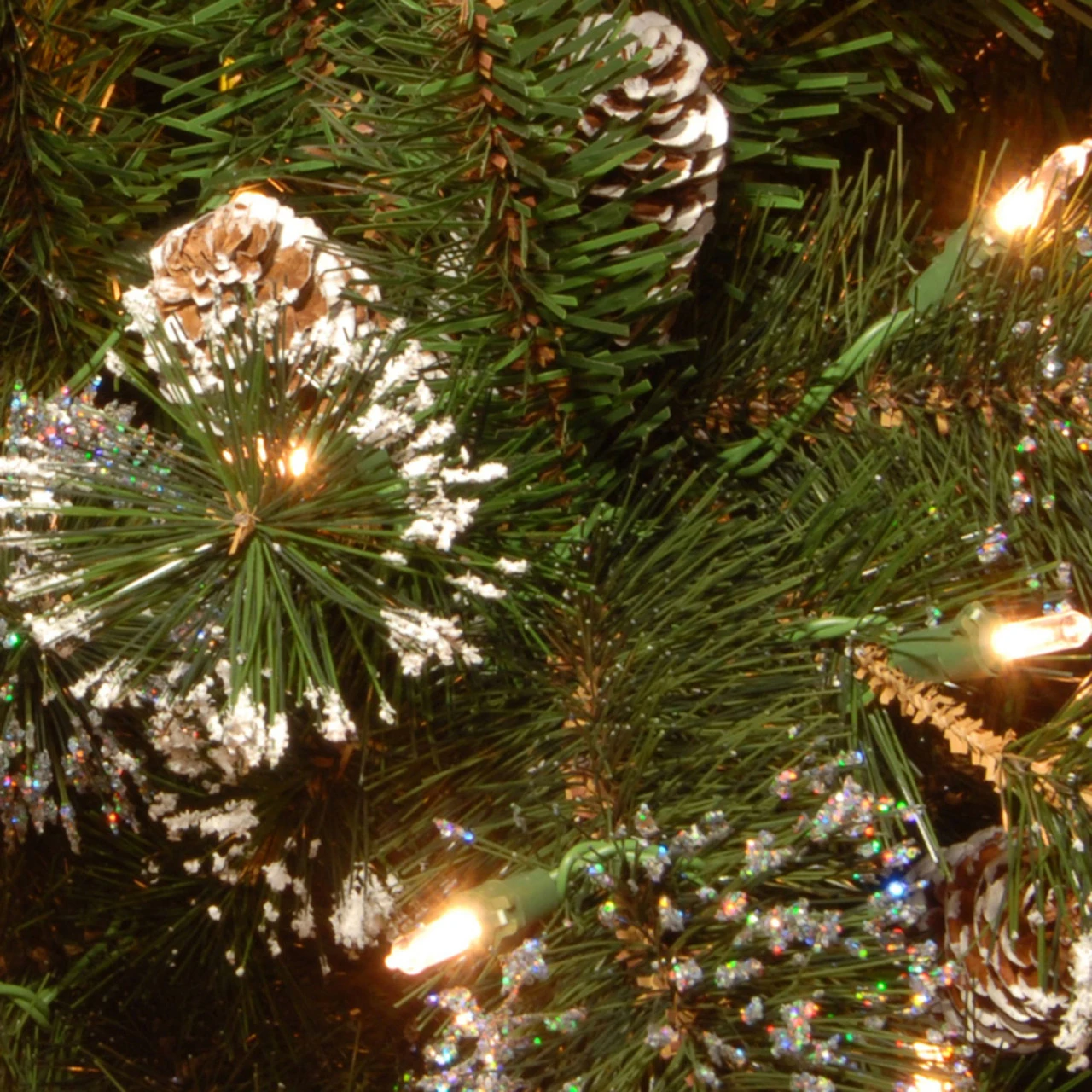 9' X 10" Pre-Lit Glittery Pine Artificial Christmas Garland - Clear Lights 4 9' X 10" Pre-Lit Glittery Pine Artificial Christmas Garland - Clear Lights - Image 2