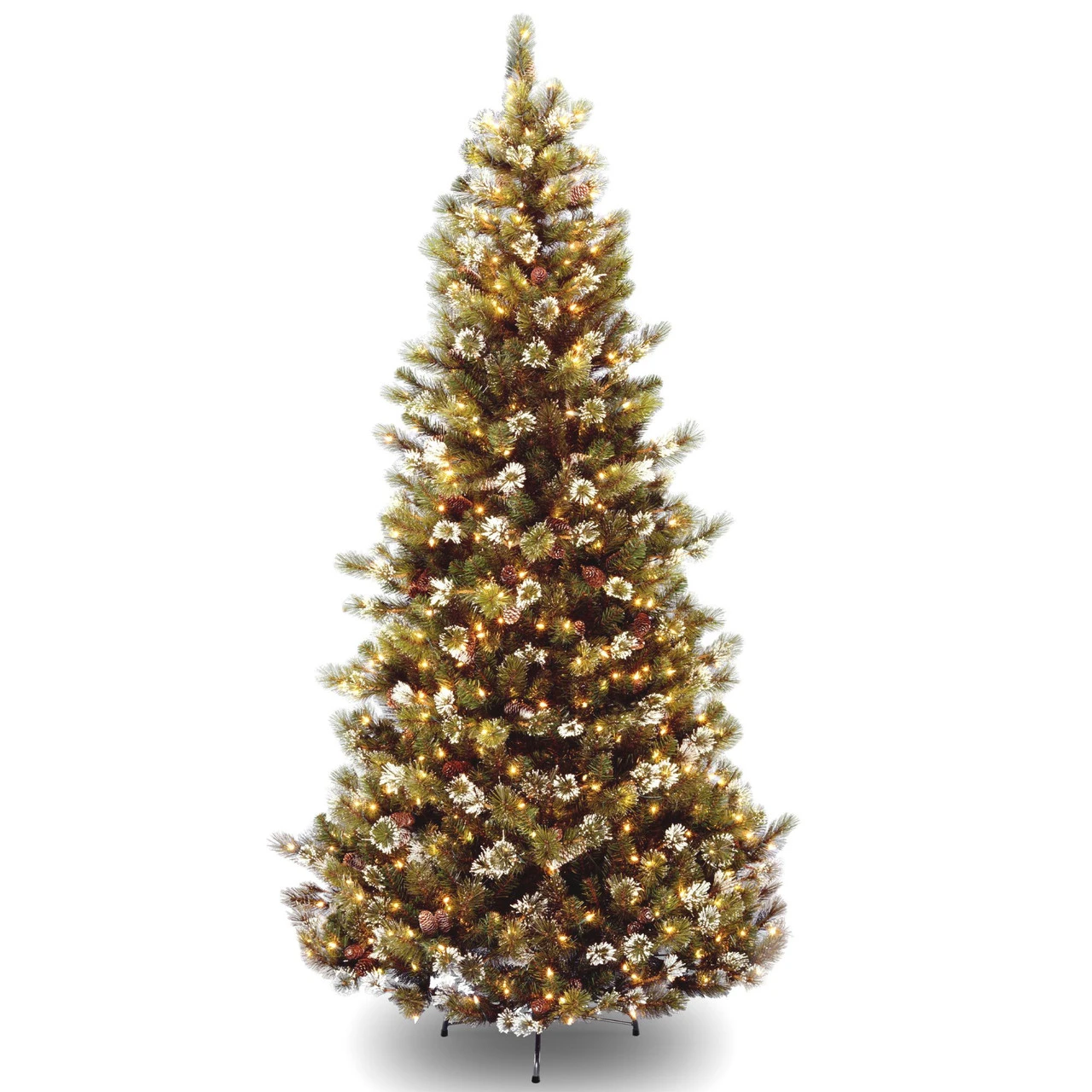 7.5’ Pre-Lit Glittery Pine Artificial Christmas Tree - Clear Lights 3 7.5’ Pre-Lit Glittery Pine Artificial Christmas Tree - Clear Lights