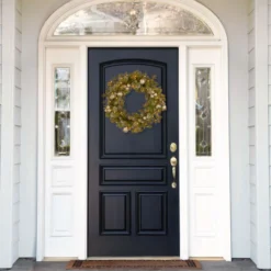 Pre-Lit Pomegranate Pine Artificial Christmas Wreath - 30-Inch, Warm White LED Lights -Noel Twinkle Shop dnat gtp1 300 30w b1 3 35295.1667529137