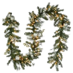 9' Pre-Lit Pomegranate Pine Artificial Christmas Garland - Clear Lights