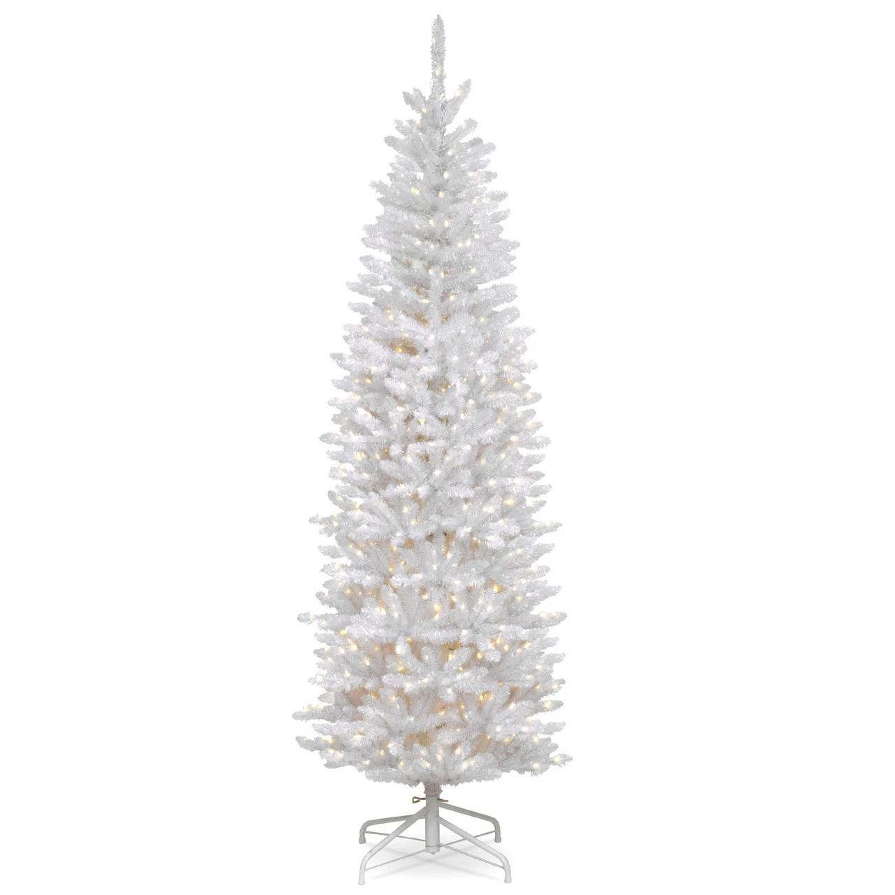 6.5’ Pre-Lit Kingswood White Fir Pencil Artificial Christmas Tree - Clear Lights 3 6.5’ Pre-Lit Kingswood White Fir Pencil Artificial Christmas Tree - Clear Lights