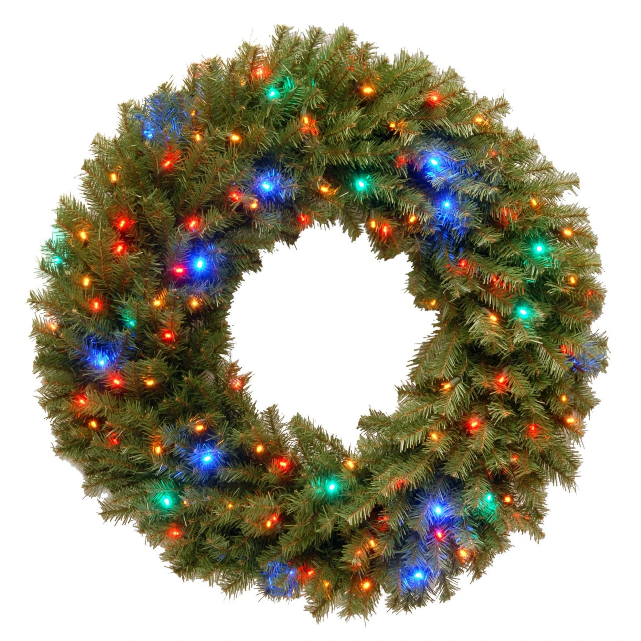 36" Pre-Lit Norwood Fir Artificial Christmas Wreath – Multi-Color LED Lights 3 36" Pre-Lit Norwood Fir Artificial Christmas Wreath – Multi-Color LED Lights