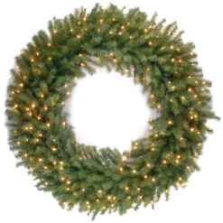 48" Pre-Lit Norwood Fir Artificial Christmas Wreath – Warm White LED Lights