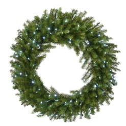Pre-Lit Norwood Fir Artificial Christmas Wreath, 36-Inch, Cool White LED Lights