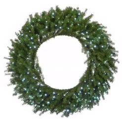 Pre-Lit Norwood Fir Artificial Christmas Wreath, 48-Inch, LED White Lights