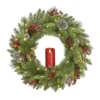 24” Pre-Lit Bristle Berry Christmas Wreath With Single Candle – LED Lights 1 24” Pre-Lit Bristle Berry Christmas Wreath With Single Candle – LED Lights -Noel Twinkle Shop dnat pebb3 300 24wbr 1 56939.1667580441