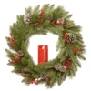 Bristle Berry Artificial Christmas Wreath – 24-Inch, Single Candle, Unlit -Noel Twinkle Shop dnat pebb3 300n24wbr 1 07183.1667639670