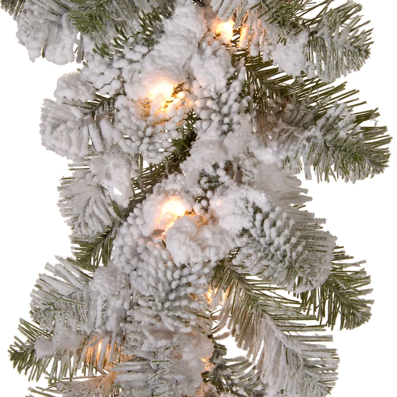9' X 12" Pre-Lit Snowy Camden Artificial Christmas Garland - Clear Lights 5 9' X 12" Pre-Lit Snowy Camden Artificial Christmas Garland - Clear Lights - Image 3