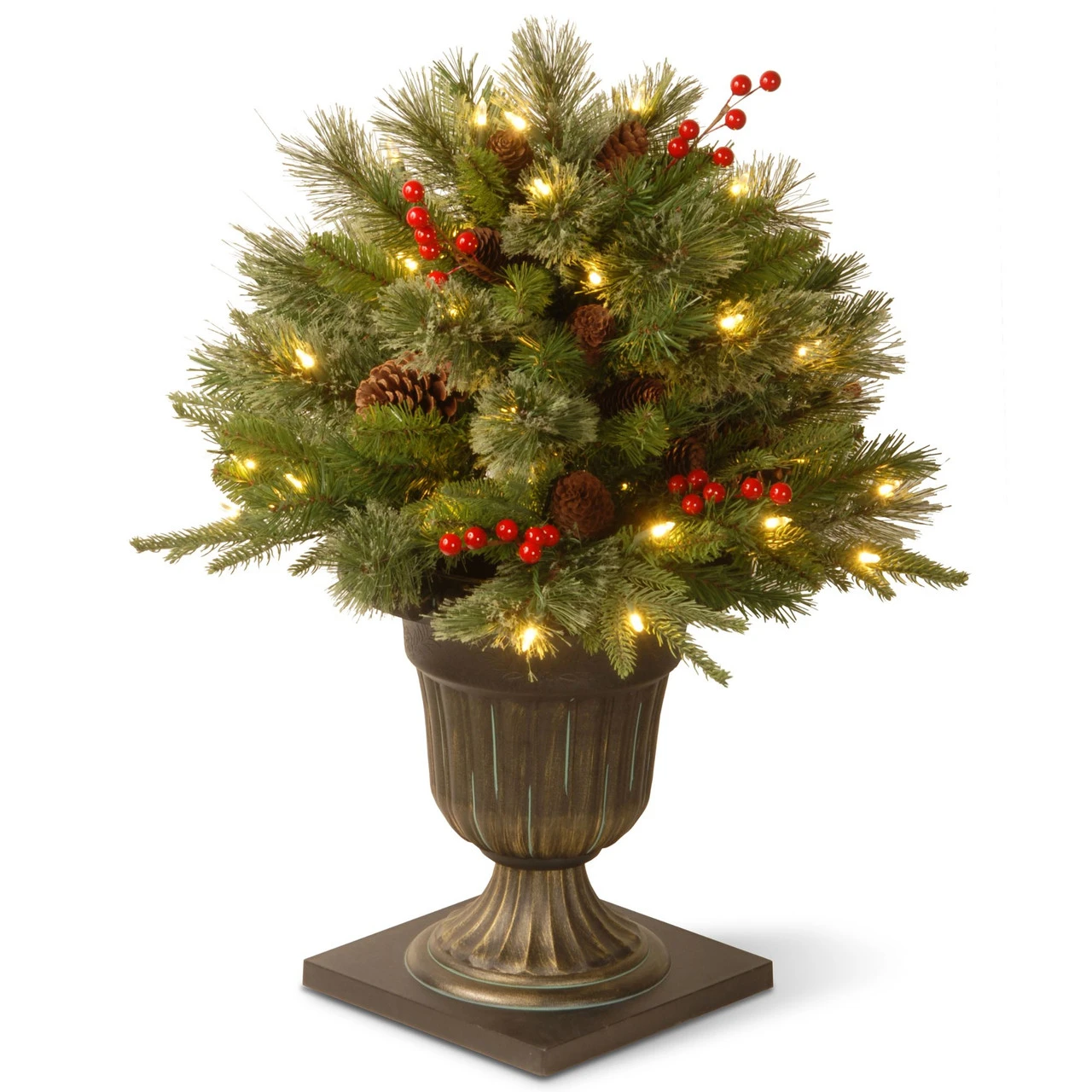 24” Pre-lit Potted Colonial Porch Bush Artificial Christmas Tree – Clear Lights 3 24” Pre-lit Potted Colonial Porch Bush Artificial Christmas Tree – Clear Lights
