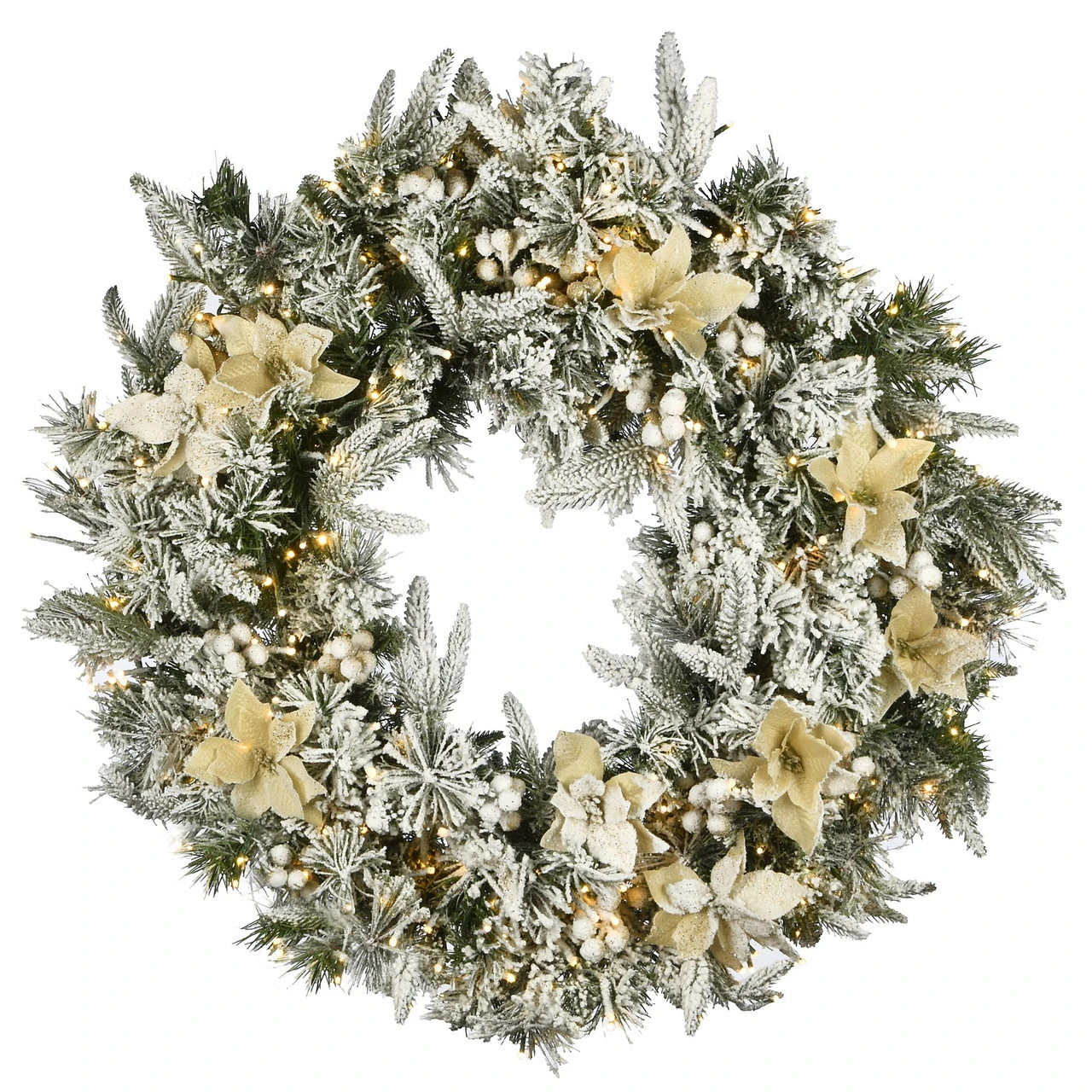 Pre-Lit Frosted Colonial Fir Artificial Christmas Wreath, 30-Inch, LED Cosmic Lights 3 Pre-Lit Frosted Colonial Fir Artificial Christmas Wreath, 30-Inch, LED Cosmic Lights