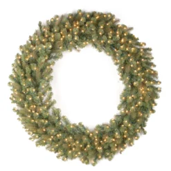 Pre-Lit Downswept Douglas Christmas Wreath - 48-Inch, LED Lights
