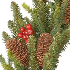 24" Pre-Lit Dorchester Fir Battery Operated Artificial Christmas Wreath - Warm White Lights -Noel Twinkle Shop dnat pedr3 300 24wb1 3 42125.1667489209