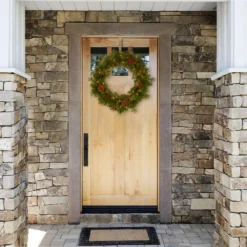 24" Pre-Lit Eastwood SpruceArtificial Christmas Wreath - Warm White LED Lights -Noel Twinkle Shop dnat peew3 300 24wb1 3 61748.1667532705