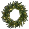 Pre-Lit Grande Fir Artificial Christmas Wreath, 24-Inch, Warm White LED Lights -Noel Twinkle Shop dnat pegf8 300l 24w 43347.1667549354