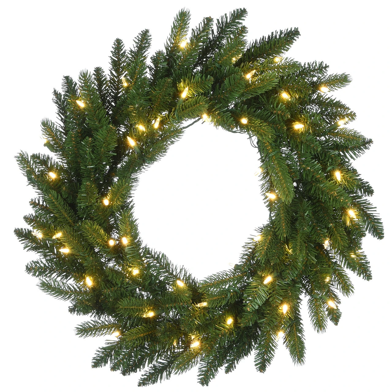 Pre-Lit Grande Fir Artificial Christmas Wreath, 24-Inch, Warm White LED Lights 3 Pre-Lit Grande Fir Artificial Christmas Wreath, 24-Inch, Warm White LED Lights