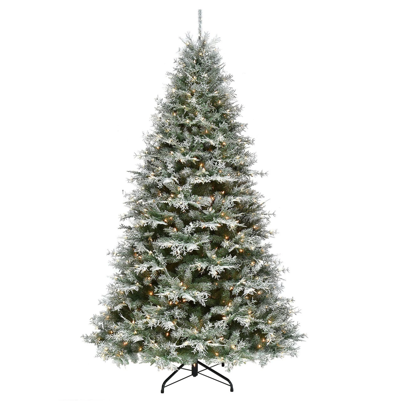 7.5’ Pre-Lit Medium Snowy Stonington Fir Artificial Christmas Tree, Multicolor LED Lights 3 7.5’ Pre-Lit Medium Snowy Stonington Fir Artificial Christmas Tree, Multicolor LED Lights