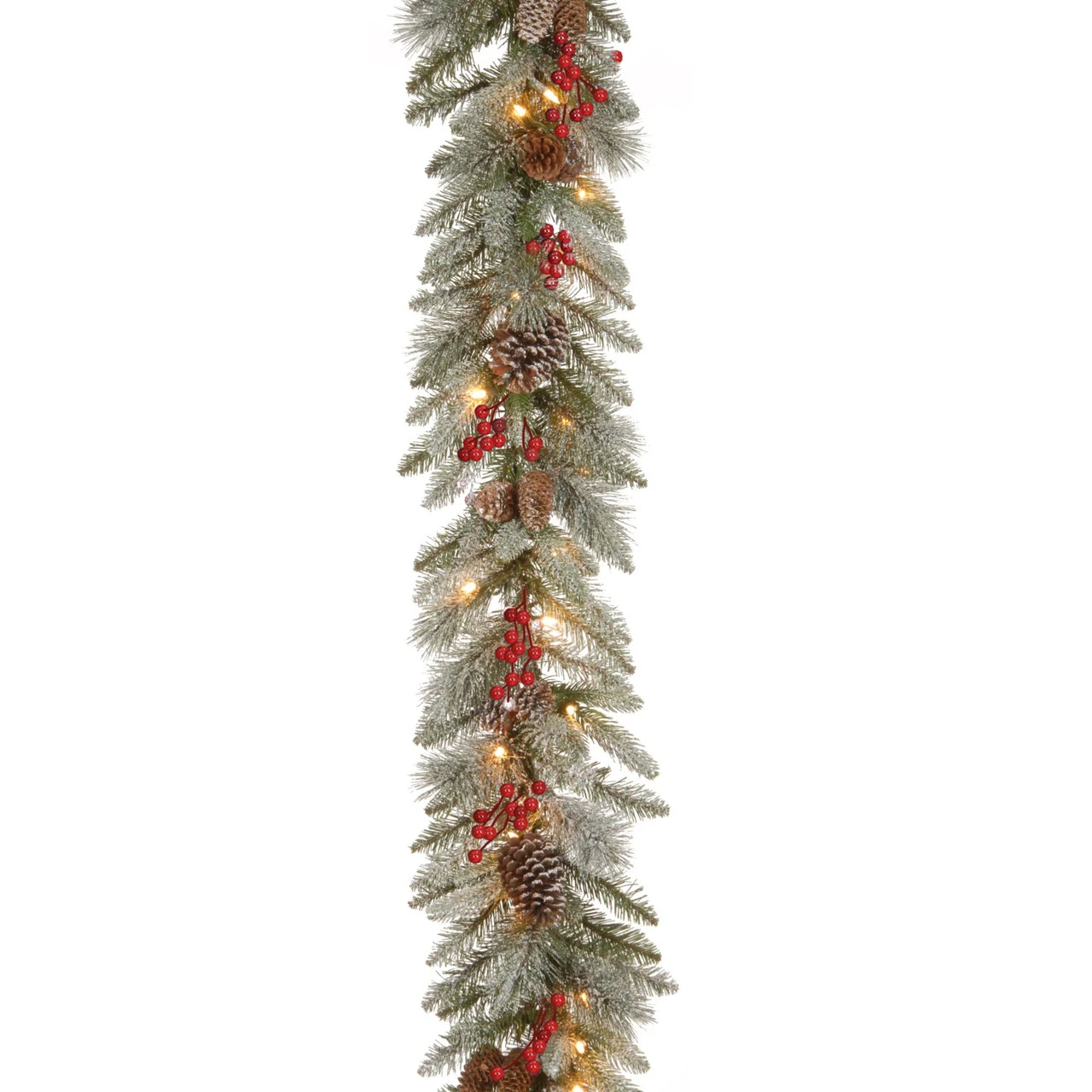 9' X 12" Pre-Lit Snowy Bristle Berry Artificial Christmas Garland - Clear Lights 3 9' X 12" Pre-Lit Snowy Bristle Berry Artificial Christmas Garland - Clear Lights