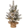 2' Pre-lit Potted Snowy Sheffield Spruce Battery Operated Artificial Christmas Tree, Warm White LED Lights -Noel Twinkle Shop dnat pesl3 310 20 b1 05587.1667529469