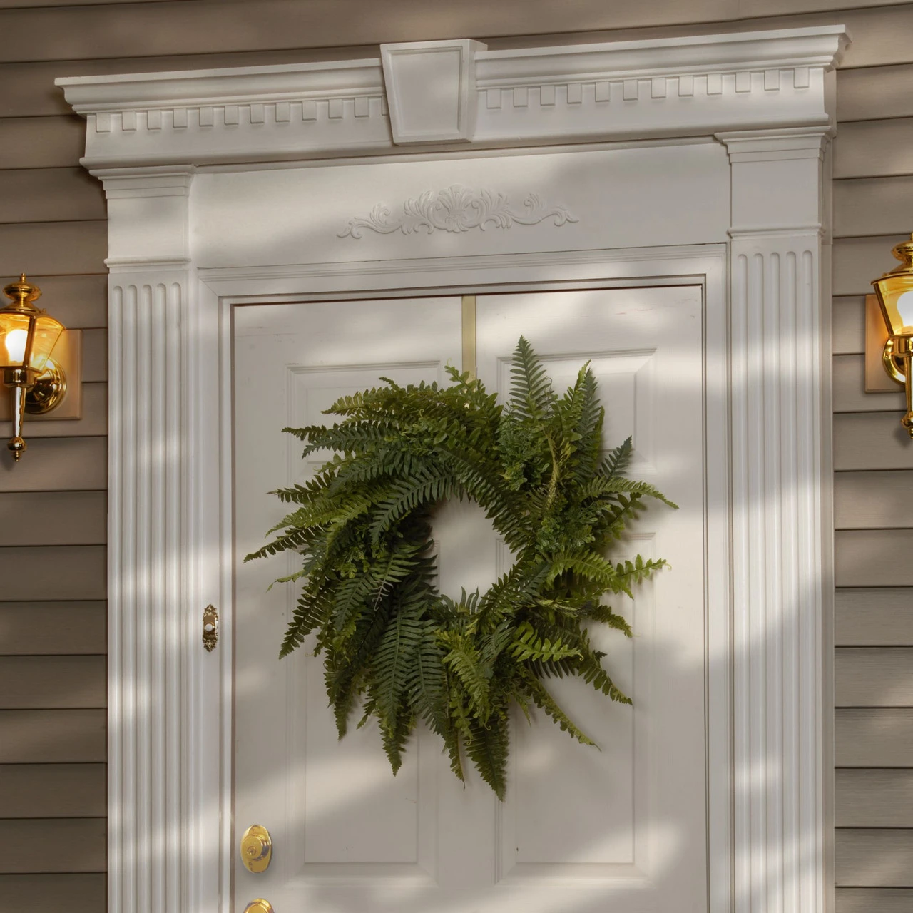 Fern Artificial Wreath - 35-Inch, Unlit 4 Fern Artificial Wreath - 35-Inch, Unlit - Image 2