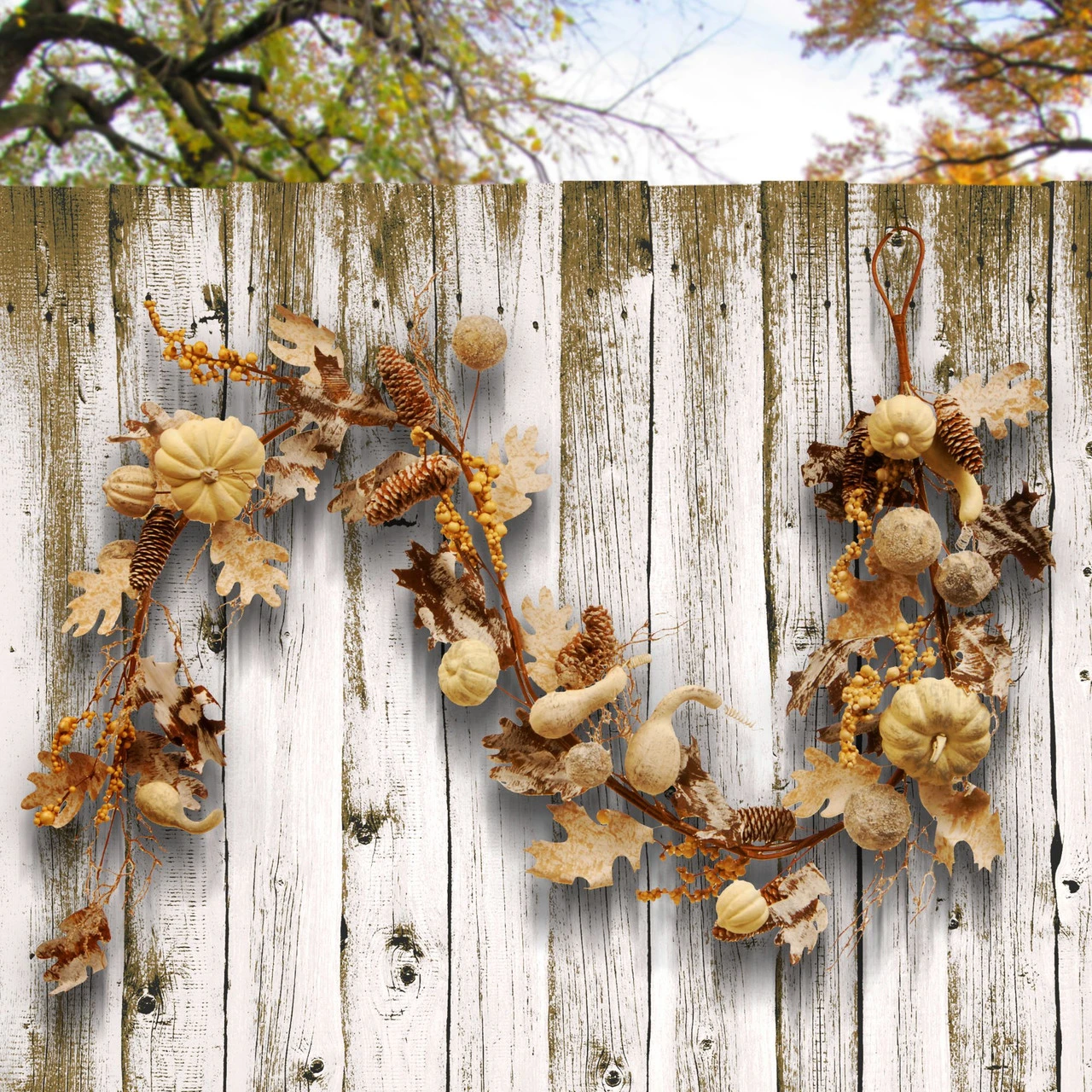 72" Pumpkin And Pinecone Artificial Garland 7 72" Pumpkin And Pinecone Artificial Garland - Image 5