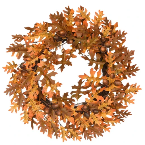 Oak Leaves And Acorns Artificial Thanksgiving Wreath - 24-Inch, Unlit -Noel Twinkle Shop dnat rahv w1584q 1 1 77920.1667517612