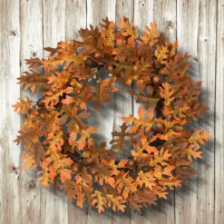 Oak Leaves And Acorns Artificial Thanksgiving Wreath - 24-Inch, Unlit -Noel Twinkle Shop dnat rahv w1584q 1 3 52342.1667517612