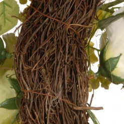 Green And Cream Rose Wreath - 24-Inch, Unlit 8 Green And Cream Rose Wreath - 24-Inch, Unlit -Noel Twinkle Shop dnat ras 15546w24g 3 58281.1667646217