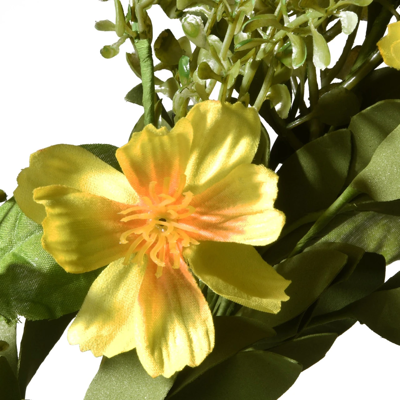 Yellow And Green Cosmos Flowers Artificial Wreath - 22-Inch, Unlit 4 Yellow And Green Cosmos Flowers Artificial Wreath - 22-Inch, Unlit - Image 2