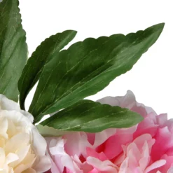 Pink And White Peony Flower Artificial Wreath - 24-Inch, Unlit -Noel Twinkle Shop dnat ras hy71824w p1 3 01292.1667584065