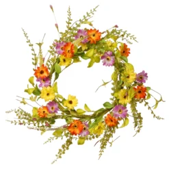 Floral Artificial Wreath - 20-Inch