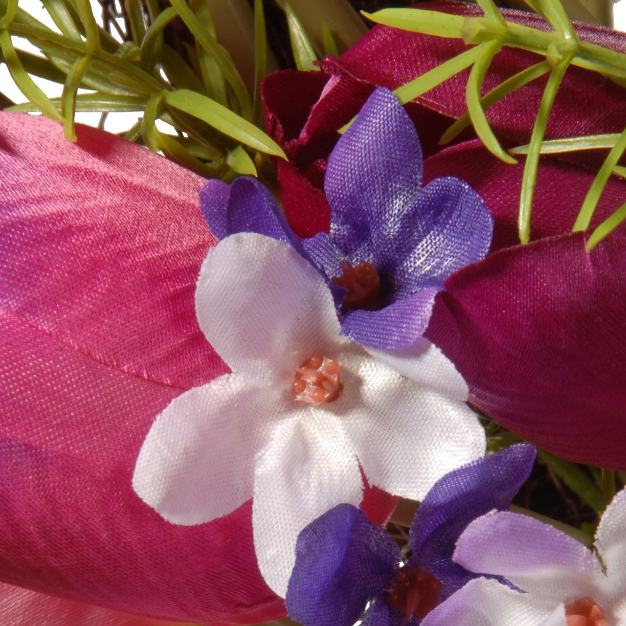 Pink And Green Tulip Twig Artificial Floral Wreath - 20-Inch, Unlit 4 Pink And Green Tulip Twig Artificial Floral Wreath - 20-Inch, Unlit - Image 2