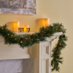 9' X 10" Pre-Lit Cashmere Pine Artificial Christmas Garland - Warm White LED Lights -Noel Twinkle Shop dnhhf 307394 7 09702.1667487241