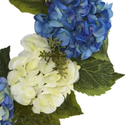 Blue And White Decorative Spring Floral Wreath, 24-Inch 11 Blue And White Decorative Spring Floral Wreath, 24-Inch -Noel Twinkle Shop dnnl204223 5 76299.1681814515