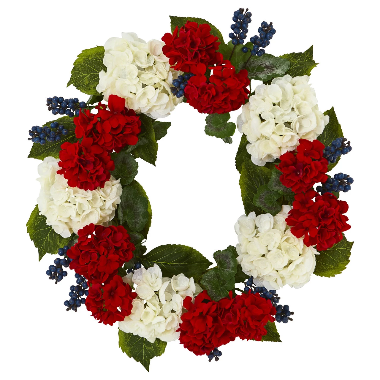 Blueberries And Geranium Artificial Wreath, 21-Inch, Unlit 3 Blueberries And Geranium Artificial Wreath, 21-Inch, Unlit