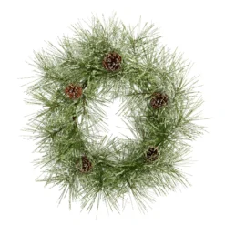 Frosted Pine Cone Artificial Christmas Wreath, 24-Inch, Unlit
