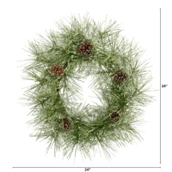 Frosted Pine Cone Artificial Christmas Wreath, 24-Inch, Unlit -Noel Twinkle Shop dnnl204493 3 96988.1681814421