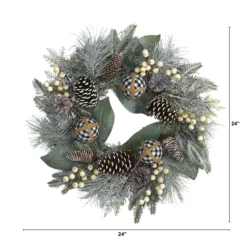 Berries, Pine Cones With Ornaments Artificial Christmas Wreath, 24-Inch, Unlit 7 Berries, Pine Cones With Ornaments Artificial Christmas Wreath, 24-Inch, Unlit -Noel Twinkle Shop dnnl204609 3 99720.1681814346