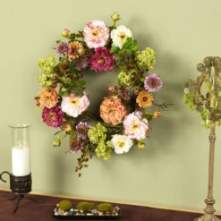 Pink Peony Spring Floral Wreath, 24-Inch -Noel Twinkle Shop dnnl204664 2 73079.1681814315