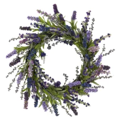 Purple Decorative Lavender Spring Wreath, 20-Inch