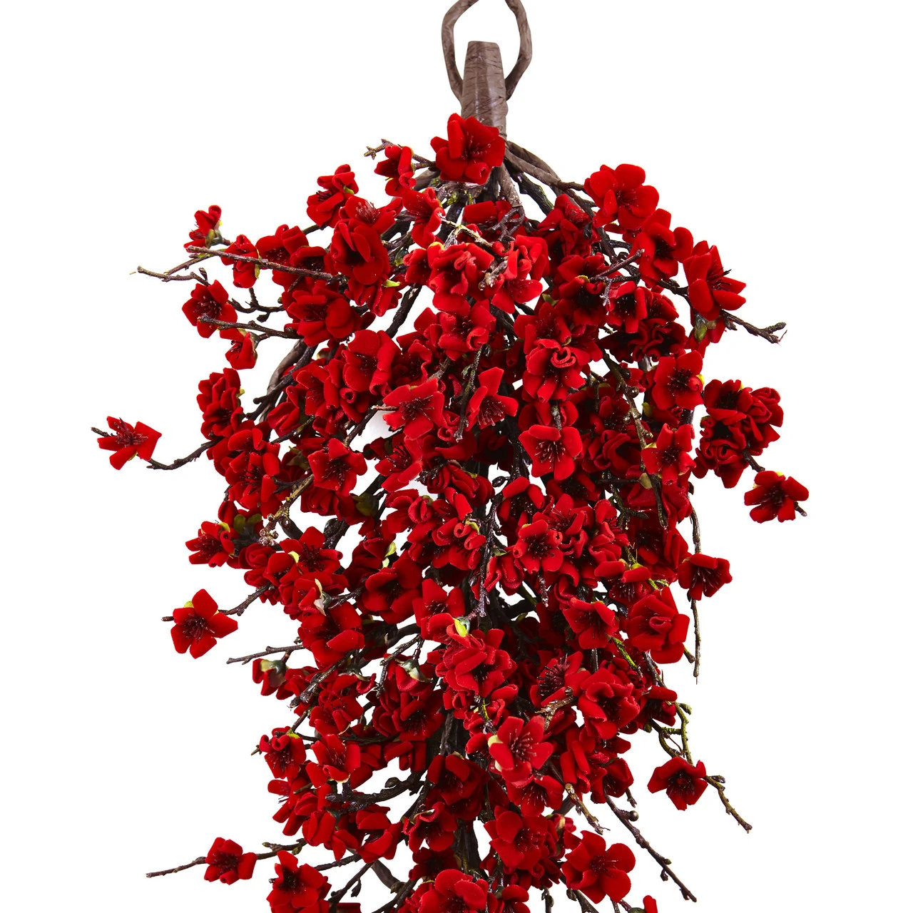 Plum Blossom Teardrop Spring Artificial Wreath, 28-Inch, Unlit 4 Plum Blossom Teardrop Spring Artificial Wreath, 28-Inch, Unlit - Image 2