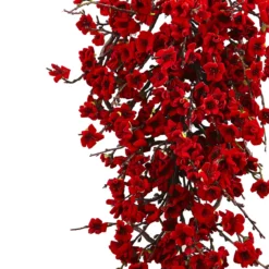 Plum Blossom Teardrop Spring Artificial Wreath, 28-Inch, Unlit 7 Plum Blossom Teardrop Spring Artificial Wreath, 28-Inch, Unlit -Noel Twinkle Shop dnnl204883 3 25755.1688110073