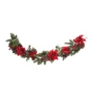 5' X 12" Artificial Poinsettia And Berries Christmas Garland, Unlit -Noel Twinkle Shop dnnl204916 1 10804.1681814246