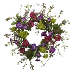 Veranda Garden Artificial Wreath, 20-Inch, Unlit