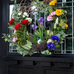 Green Decorative Spring Floral Wreath, 22-Inch 14 Green Decorative Spring Floral Wreath, 22-Inch -Noel Twinkle Shop dnnl204988 5 78590.1681814178